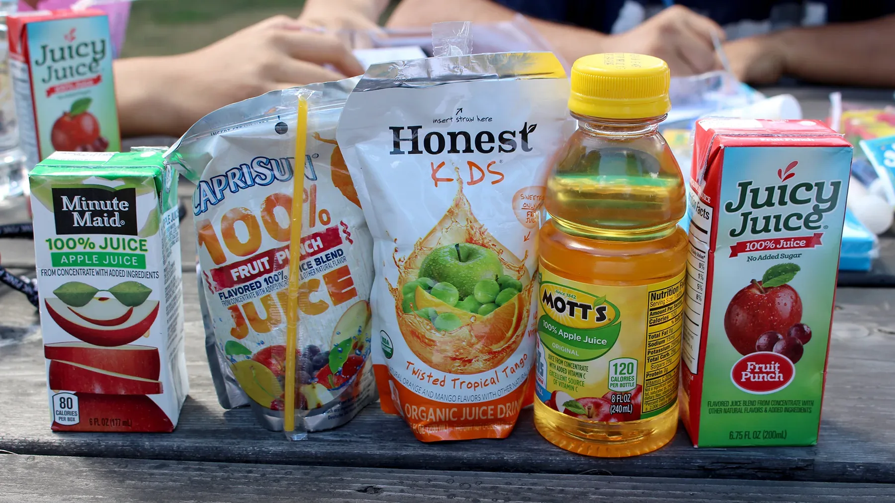 Range of kids' juice boxes and pouches